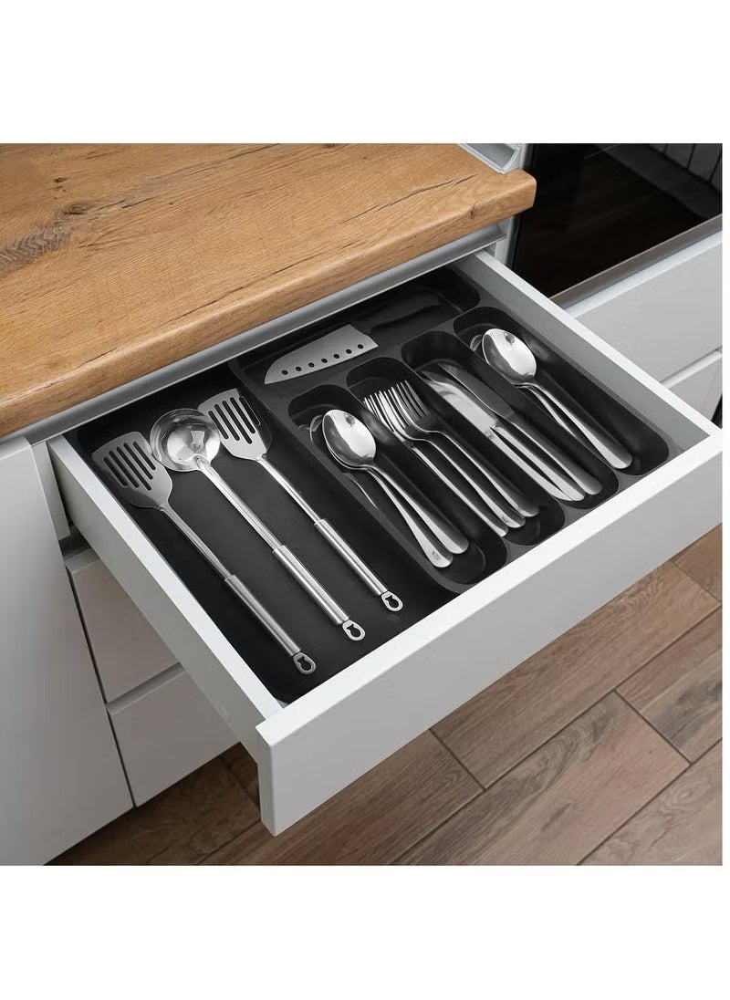 Beauenty Expandable Adjustable Cutlery Drawer Organizer, Utensil Kinfe Trayanna, Silverware and Flatware Holder, Closet Cutlery Tray for Spoons Forks Knives  - Image 4