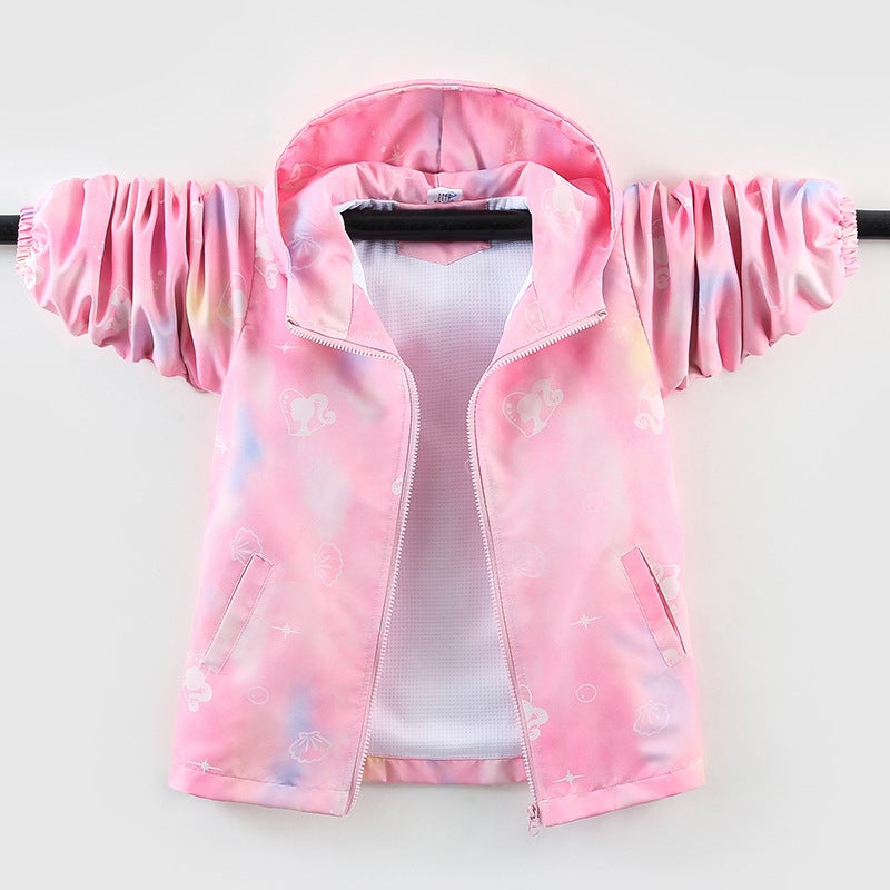 2024 coat girls middle-aged girls Korean casual gradient color charge coat childrens coat in stock wholesale Pink  - Image 1
