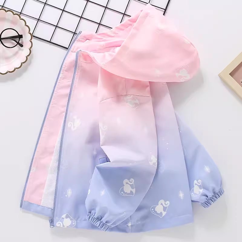 2024 coat girls middle-aged girls Korean casual gradient color charge coat childrens coat in stock wholesale Pink  - Image 3
