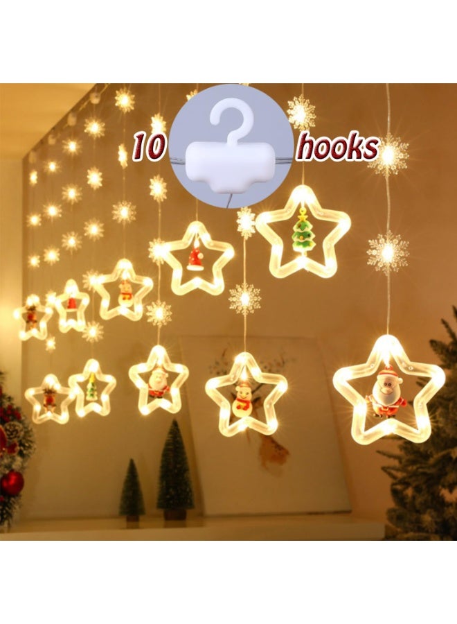 تشيلور أضواء عيد الميلاد من شيلور، ١٠ مصابيح شجرة، ١٢٠ مصباح ليد، تعمل بالبطارية، مزودة بجهاز تحكم عن بعد عبر USB، مع زينة بابا نويل، بطول ٩.٨٤ قدم، مناسبة لغرف النوم وحفلات الزفاف (نجمة). - Image 5