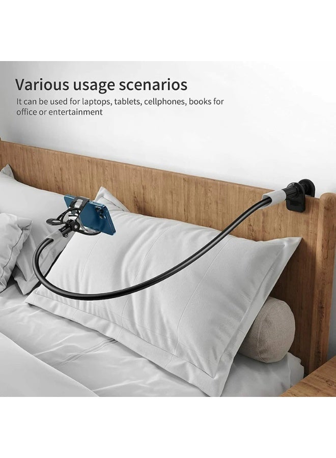 360 Degree Flexible Rotation Mobile Phone Holder for Bed, Table, Kitchen, Bathroom Compatible with All Smartphones (black) - Image 1