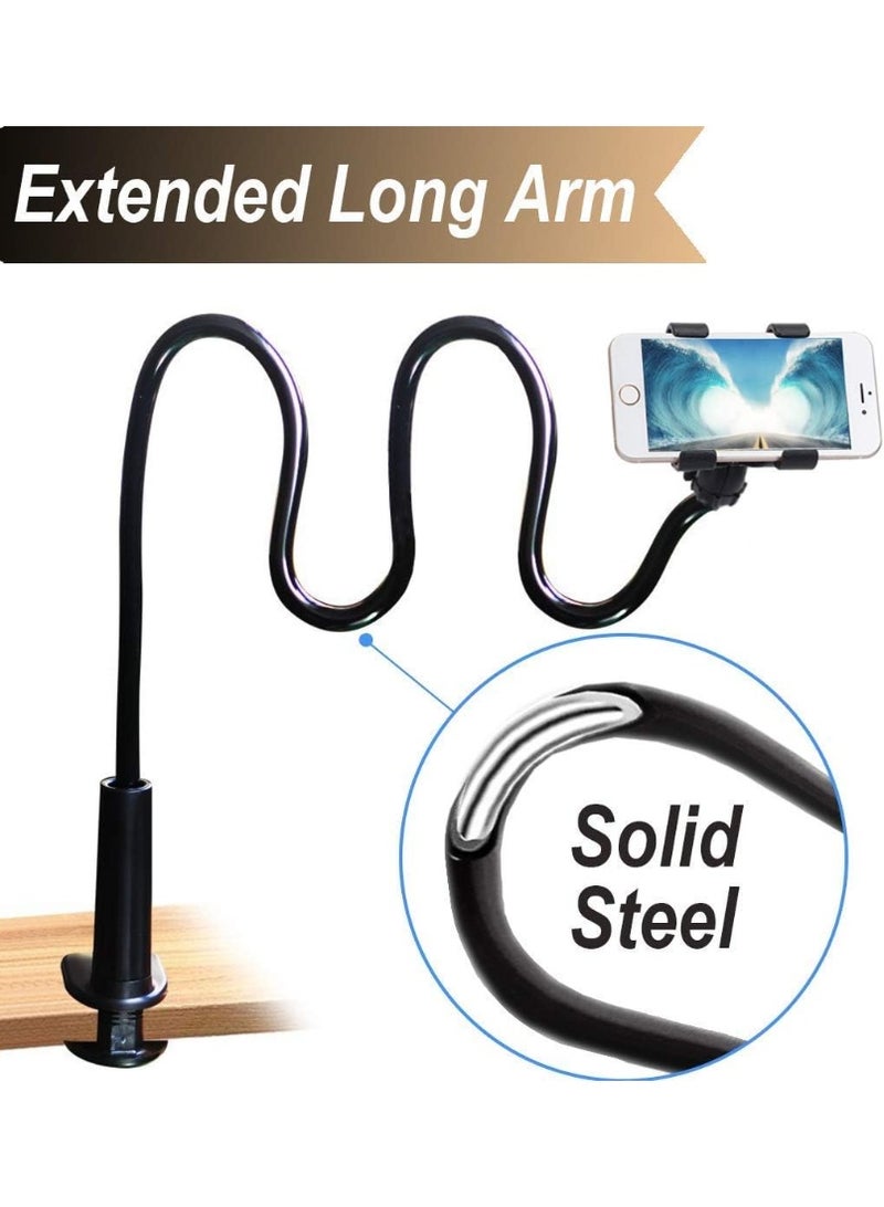 360 Degree Flexible Rotation Mobile Phone Holder for Bed, Table, Kitchen, Bathroom Compatible with All Smartphones (black) - Image 2