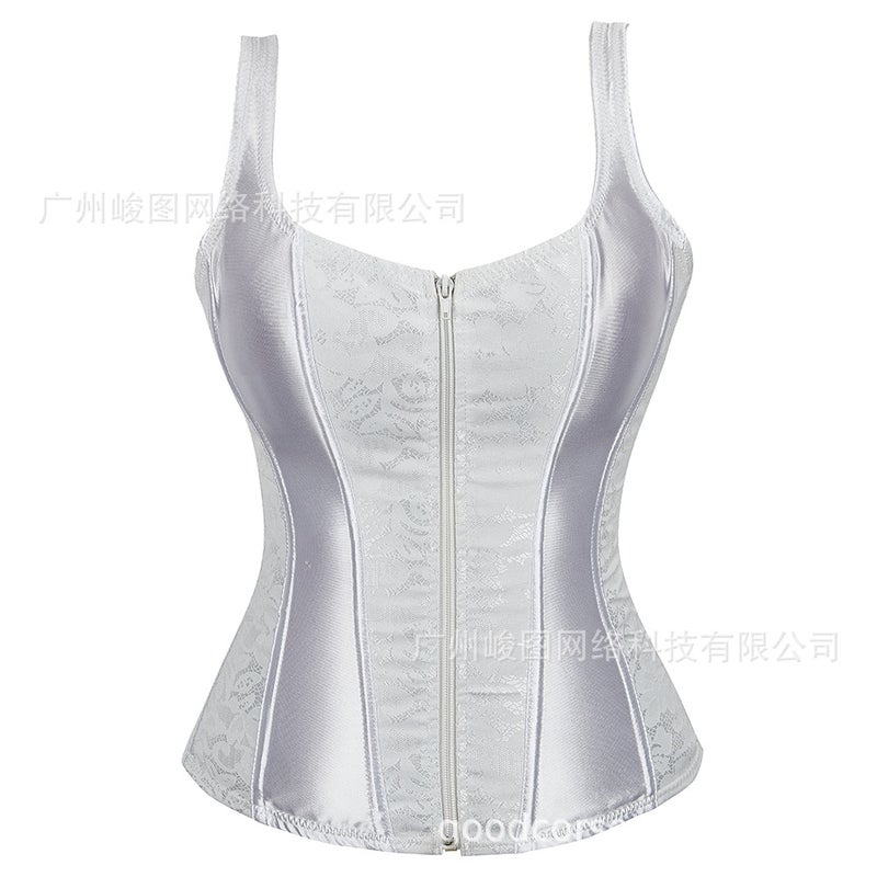 Court-Style Women'S Tummy Control Corset With Adjustable Shoulder Straps And Zipper, Shapewear Factory For - Image 1