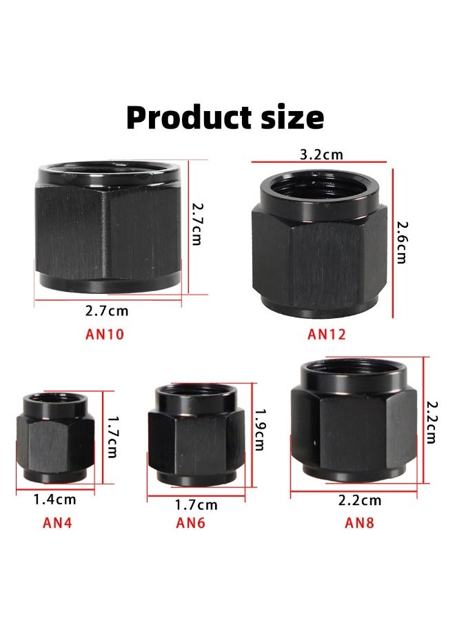 AN4-AN12 Female Flare Cap Block Off Fitting Plug, 1PCS Aluminum Swivel Hex Head Nut Port Adapter, Automotive Modification Accessories for Fuel Oil Line - Image 2