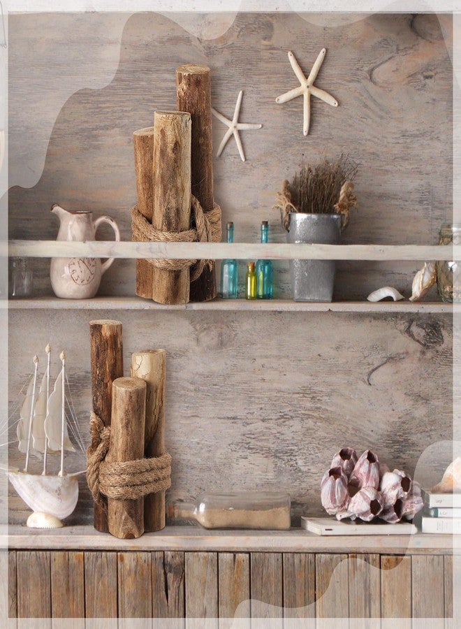 Threehoney 3 Pcs Rustic Wood Table Sign Beach Driftwood Piling Table Centerpiece Coastal Nautical Table Decor Coastal Farmhouse Decor for Summer Kitchen Bedroom Dining Room Decoration - Image 5