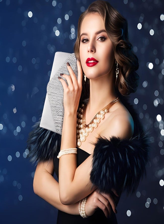 BBjinronjy Clutch Purses for Women Evening Bag Formal Rhinestone Handbags for Wedding Party Cocktail Prom Dinner Shoulder Envelope (Silver) - Image 2