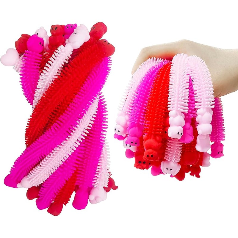 Holydeck 36 Pack Valentines Day Gifts Stretchy Strings Sensory Fidget Toys Pack Autism Toys Great for Kids Treat Bags Gifts Stress Relief Party Favors Valentines Day Gifts (Valentine's) - Image 1