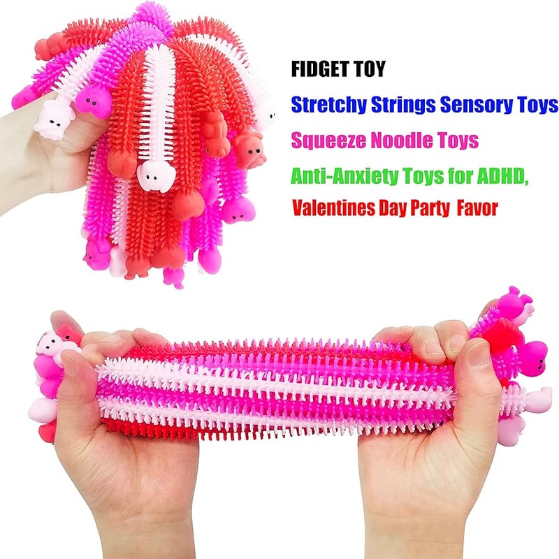 Holydeck 36 Pack Valentines Day Gifts Stretchy Strings Sensory Fidget Toys Pack Autism Toys Great for Kids Treat Bags Gifts Stress Relief Party Favors Valentines Day Gifts (Valentine's) - Image 2