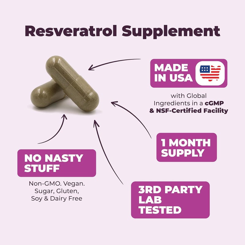 Vimerson Health Japanese Knotweed Capsules  Resveratrol Supplement with 1000mg Japanese Knotweed Green Tea Extract Quercetin Grape Extract Potent Antioxidant for Healthy Aging  Cardiovascular Support 60 Caps - Image 4