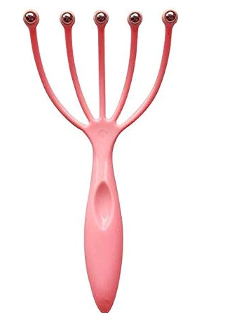 أداة تدليك فروة الرأس علاجية محمولة باليد مع خرز دوار من الستانلس ستيل لنمو الشعر المجعد الدهني - Image 1