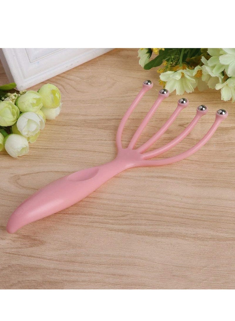 أداة تدليك فروة الرأس علاجية محمولة باليد مع خرز دوار من الستانلس ستيل لنمو الشعر المجعد الدهني - Image 3