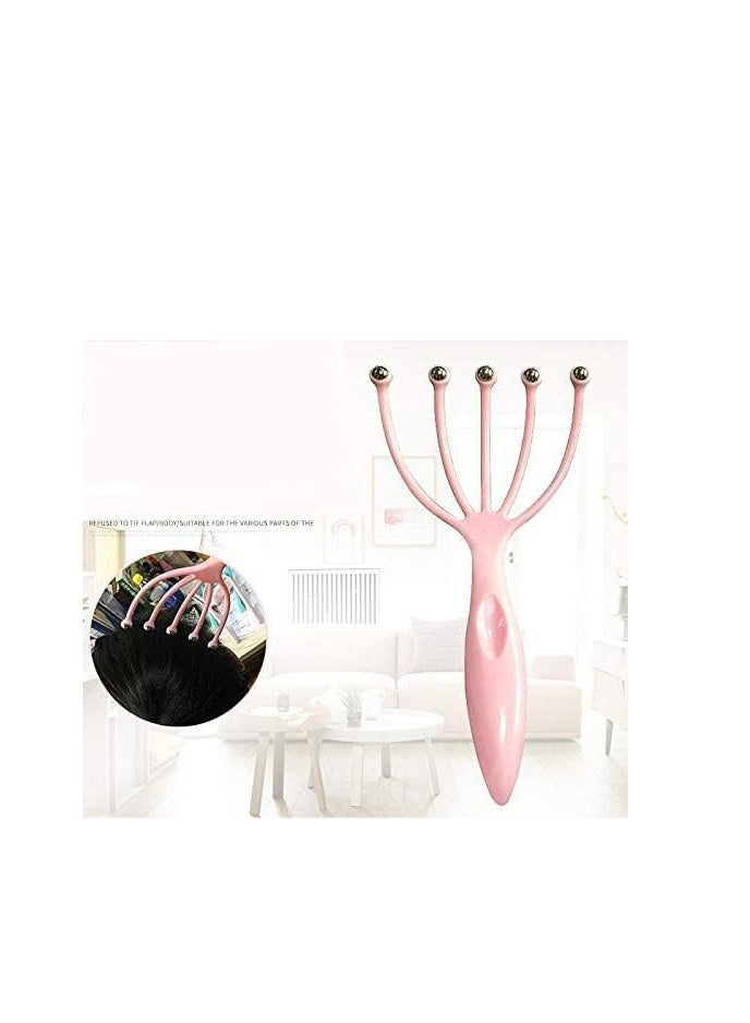 أداة تدليك فروة الرأس علاجية محمولة باليد مع خرز دوار من الستانلس ستيل لنمو الشعر المجعد الدهني - Image 4