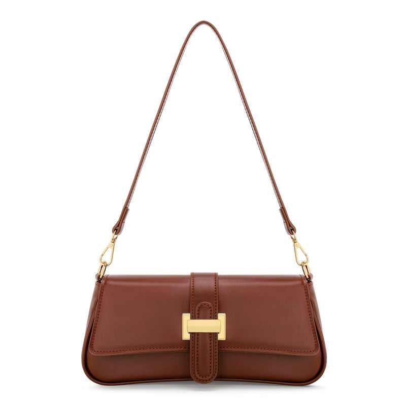 kkxiu Shoulder Bag for Women, Small Handbag Hobo Purses, Retro Clutch Underarm Bag, Brown - Image 1