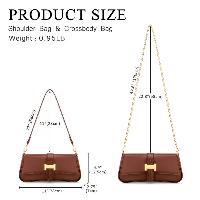 kkxiu Shoulder Bag for Women, Small Handbag Hobo Purses, Retro Clutch Underarm Bag, Brown - Image 5