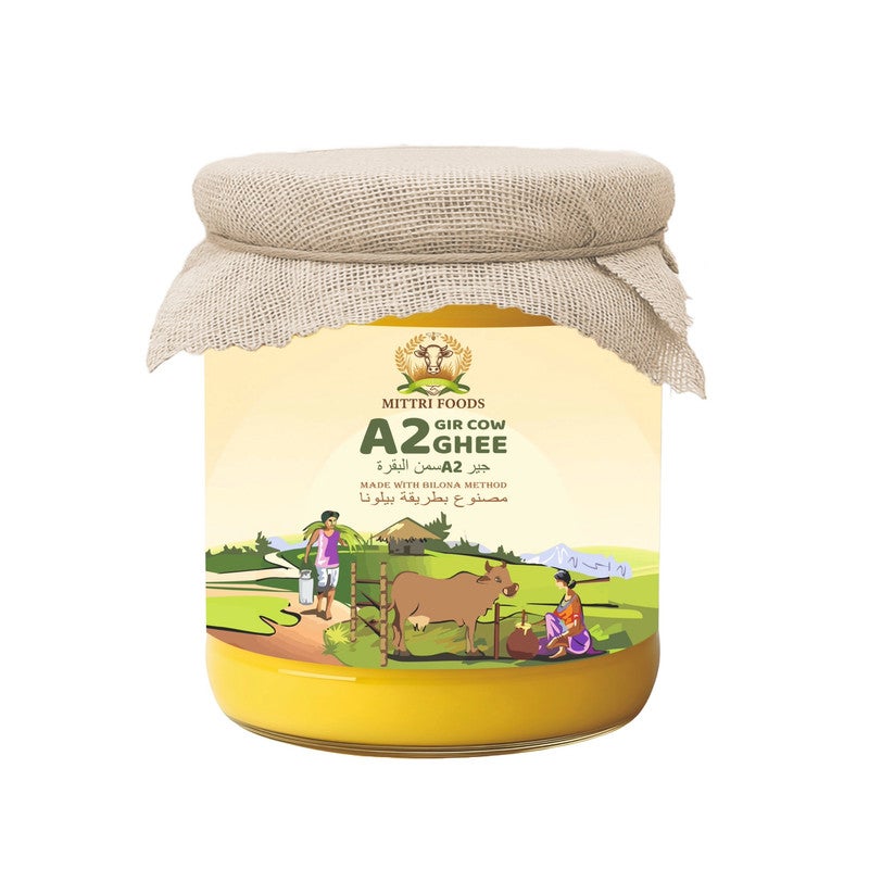 MITTRI FOODS سمن بقرة جير A2 200 مل | مصنوع بطريقة بيلونا التقليدية | غذاء طبيعي وصحي 100% | مختبر ومعتمد - Image 1