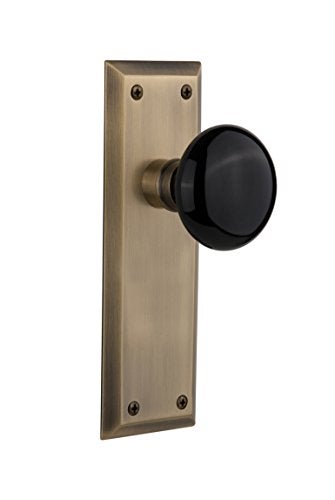 Nostalgic Warehouse New York Plate & Interior Black Porcelain Round Door Knob - Image 3