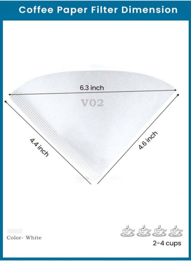 Generic Coffee Paper Filters Disposable 100pcs, Cone Coffee Filters 1-4 Cups Natural Paper, V02 Fit for V60 Conical Shaped Pour Over Coffee Dripper and Drip Coffee Maker, White  - Image 3