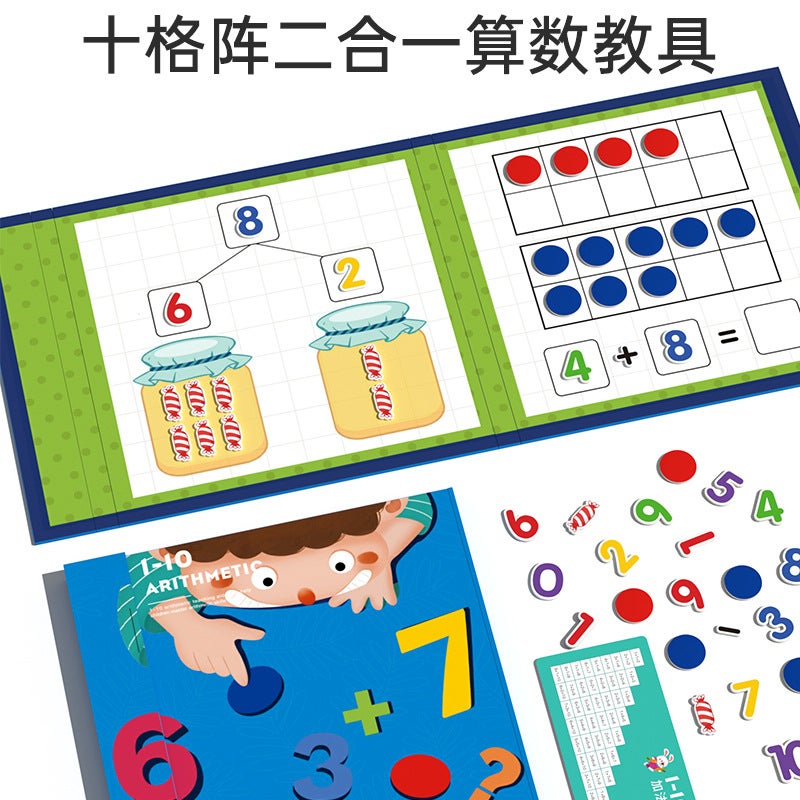 Ten-Grid Array Digital Enlightenment Kindergarten Mathematics Learning Children Decomposition Arithmetic Within 20 Addition And Subtraction Teaching Aids Artifact - Image 1