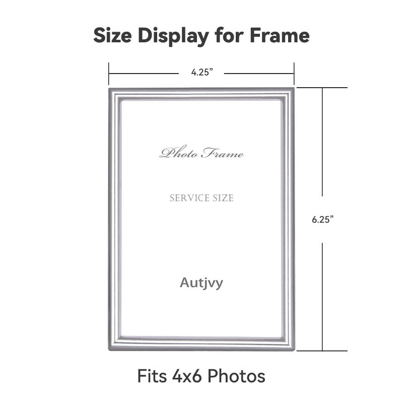 Autjvy 4x6 Picture Frame Set of 2  Silver Brushed Modern Simple Thin Aluminum Metal Photo Frame with HD Real Glass  Display for Tabletop and Wall Collage  2 Pack - Image 2