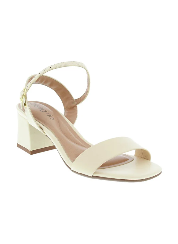 بيرا ريو صنادل بيرا ريو نسائية بكعب متوسط بيج | صنع في البرازيل