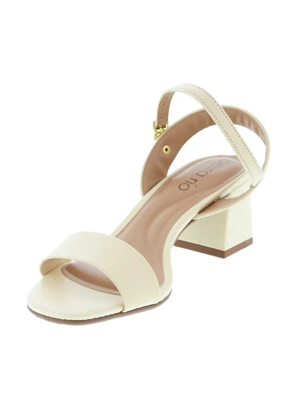 بيرا ريو صنادل بيرا ريو نسائية بكعب متوسط بيج | صنع في البرازيل