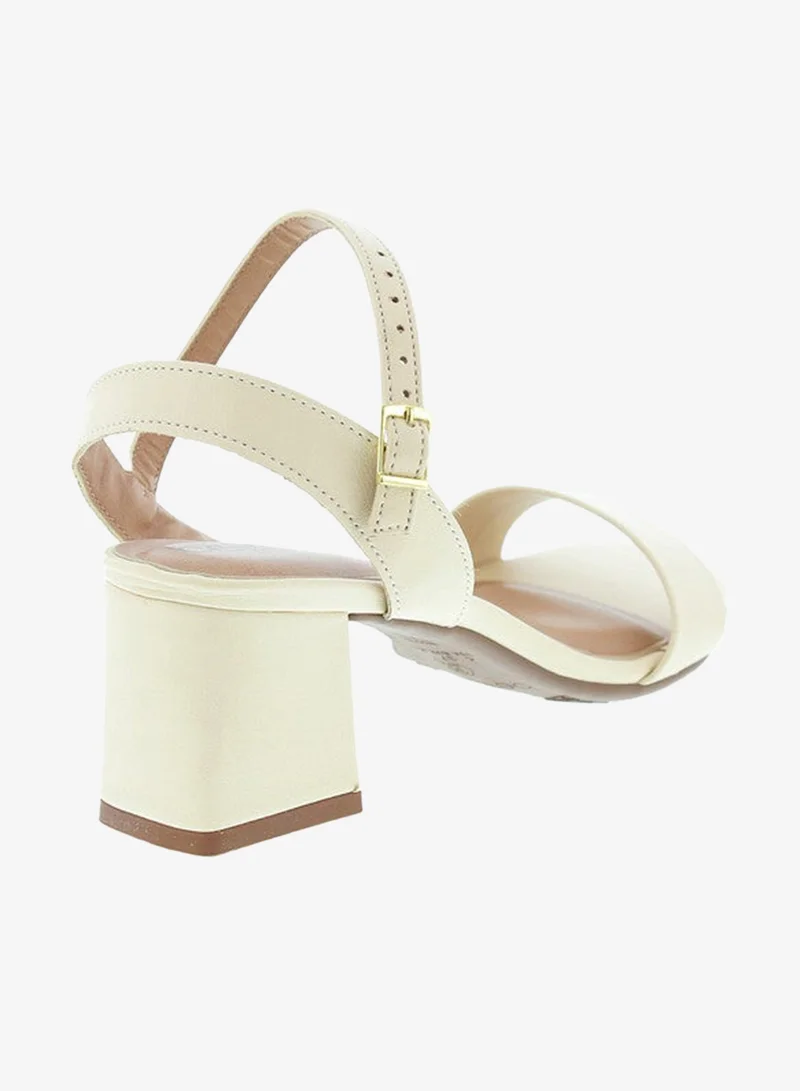 Beira Rio Beige Beira Rio Ladies Mid Heel Sandals Beige | Made In Brazil for Women | Best Price UAE
