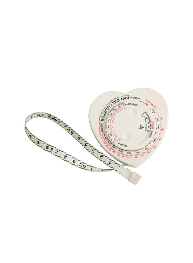 Heart Shaped BMI Measuring Tape Soft Retractable Waist Measurement Tool for Body Measurement Portable Bmi Measuring Tape Body Mass Index Calculator Body Tape Measure for Body Waist Weight Health Accurate Measurement