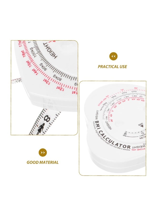 Generic Heart Shaped BMI Measuring Tape，Soft Retractable Waist Measurement Tool for Body Measurement，Portable Flexible Measuring Tape for Weight and Fat Measurement(White)  - Image 2