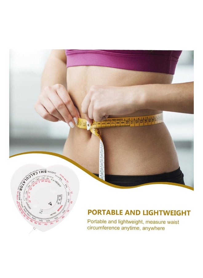 Generic Heart Shaped BMI Measuring Tape，Soft Retractable Waist Measurement Tool for Body Measurement，Portable Flexible Measuring Tape for Weight and Fat Measurement(White)  - Image 3