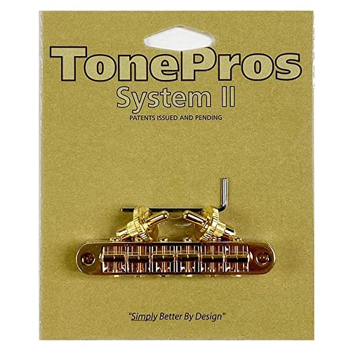 TonePros Locking Tune-o-matic (small posts) Notched Saddles Gold - Image 3