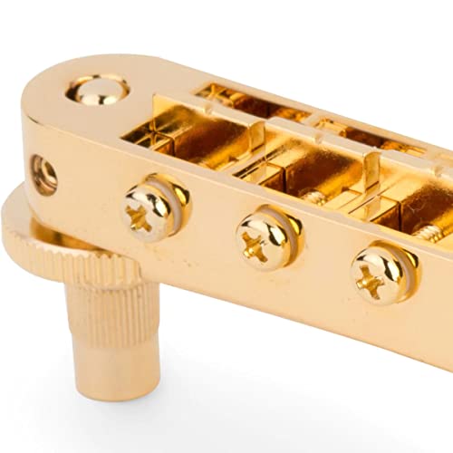 TonePros Locking Tune-o-matic (small posts) Notched Saddles Gold - Image 2