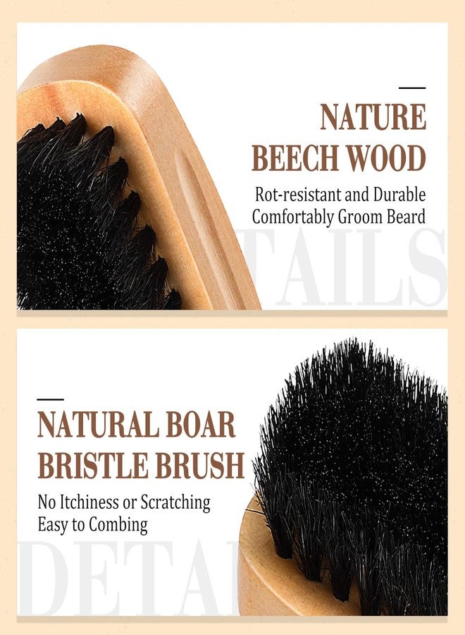 Maitys 10 Sets Beard Brush and Comb Set Bulk Boar Bristle Beard Brush Comb Scissors Kit Gifts for Men Father Colleague Employee Appreciation(Rectangle - Image 3