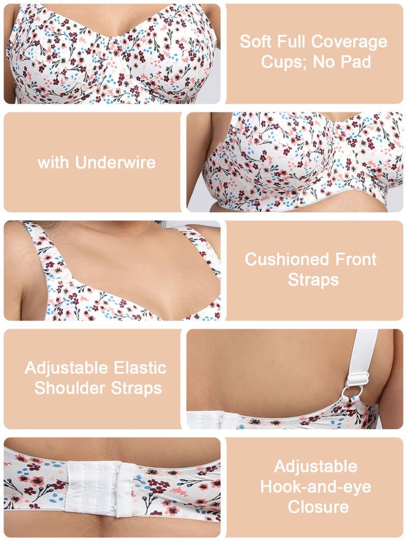 Women Plus Size Bra Full Coverage Soft Cups with Underwire - Image 3