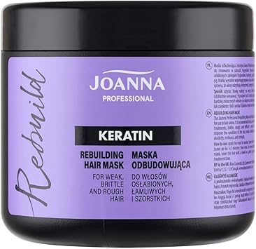 Joanna Professional Keratin Hair Mask Hair Mask With Keratin for Brittle Hair Innovative Complex Formula With Active Hair Growth Ingredients Professional Keratin Hair Loss Product 500 g - Image 1