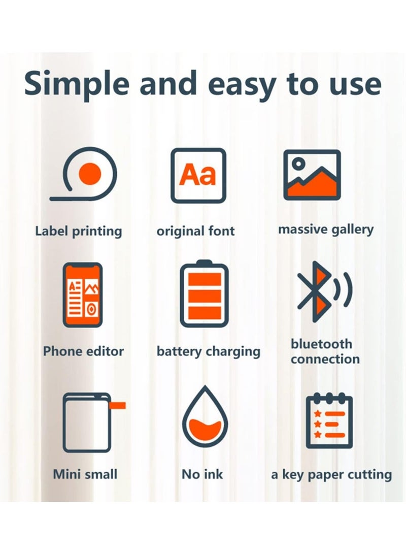 طابعة ملصقات بلوتوث KKJ مع شريط لاصق، طراز WP-9510، طابعة ملصقات محمولة، طابعة ملصقات صغيرة، قوالب متعددة متوفرة للاستخدام مع الهواتف الذكية لتنظيم المكتب والمنزل، قابلة لإعادة الشحن عبر منفذ USB - Image 3