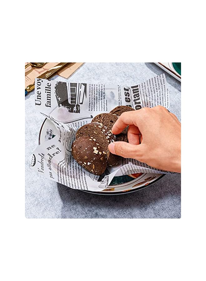 S-TOP 100Pcs Sandwich Wrap Paper, 38 * 28 Cm, Wax Paper Sheets, Baking Disposable Food Wrapping - Image 4
