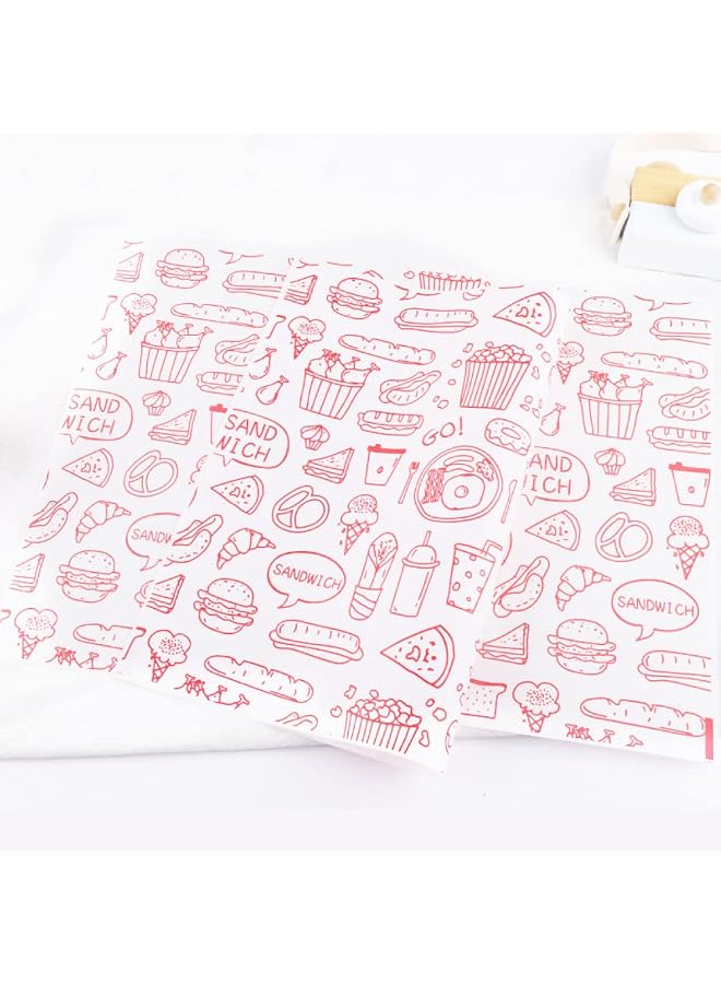 S-TOP 100Pcs Sandwich Wrap Paper, 38 * 28 Cm, Wax Paper Sheets, Baking Disposable Food Wrapping - Image 1