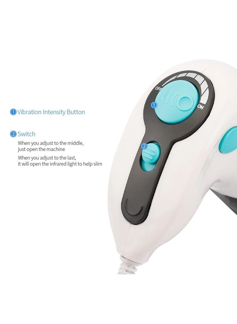 AROAQ جهاز حرق الدهون الكهربائي، جهاز تدليك محمول بالأشعة تحت الحمراء مضاد للسيلوليت، جهاز تدليك 4 في 1 كهربائي بالأشعة تحت الحمراء لتخسيس الجسم والاسترخاء، بكرة إزالة الدهون ثلاثية الأبعاد لفقدان الوزن (أزرق) - Image 3