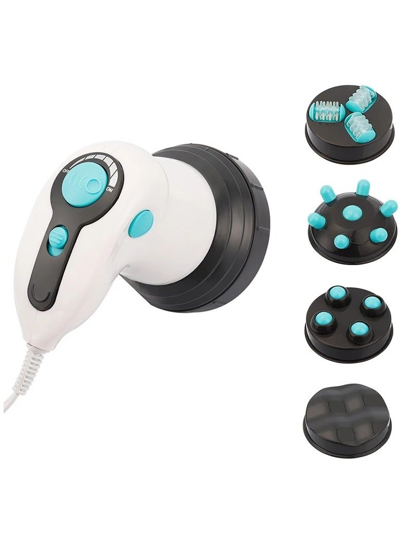 AROAQ جهاز حرق الدهون الكهربائي، جهاز تدليك محمول بالأشعة تحت الحمراء مضاد للسيلوليت، جهاز تدليك 4 في 1 كهربائي بالأشعة تحت الحمراء لتخسيس الجسم والاسترخاء، بكرة إزالة الدهون ثلاثية الأبعاد لفقدان الوزن (أزرق) - Image 1