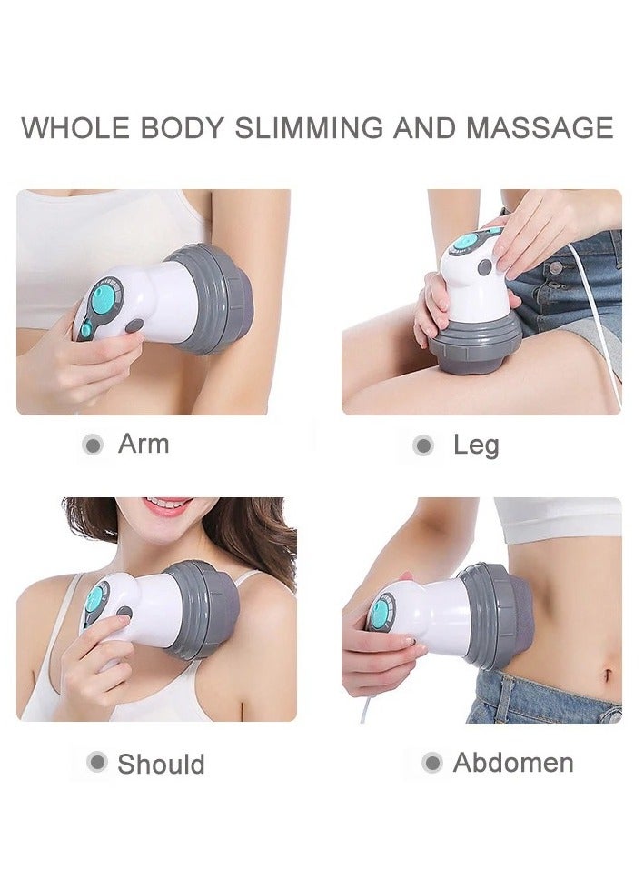 AROAQ جهاز حرق الدهون الكهربائي، جهاز تدليك محمول بالأشعة تحت الحمراء مضاد للسيلوليت، جهاز تدليك 4 في 1 كهربائي بالأشعة تحت الحمراء لتخسيس الجسم والاسترخاء، بكرة إزالة الدهون ثلاثية الأبعاد لفقدان الوزن (أزرق) - Image 5