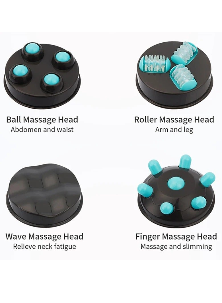 AROAQ جهاز حرق الدهون الكهربائي، جهاز تدليك محمول بالأشعة تحت الحمراء مضاد للسيلوليت، جهاز تدليك 4 في 1 كهربائي بالأشعة تحت الحمراء لتخسيس الجسم والاسترخاء، بكرة إزالة الدهون ثلاثية الأبعاد لفقدان الوزن (أزرق) - Image 2
