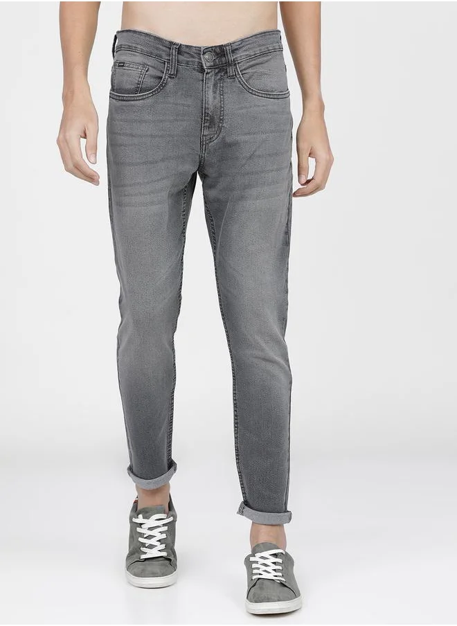 هاي لاندر Tapered Fit Heavy Fade Stretchable Jeans by Styli