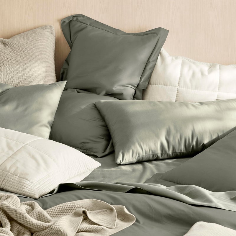 BOLL & BRANCH مجموعة الألواح المميزة Boll & Branch - Sageleaf الكاملة - الفخامة 100 ٪ من القطن العضوي - تشمل 1 مسطحات مسطحة 2 من وسادة - ناعم الزبد - Image 2