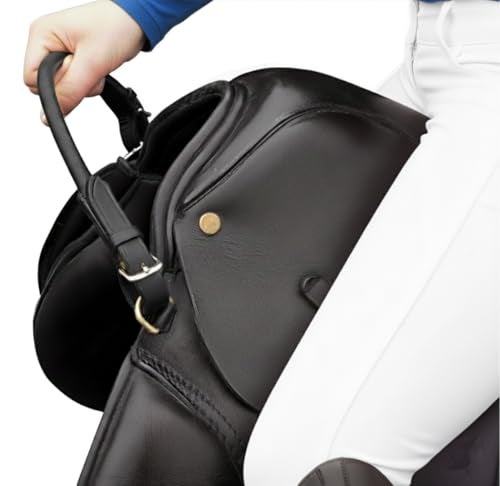 Hunters Saddlery Leather Grab Strap for English Equestrian Saddle - Safety Handle for Horse Riding Balance (Black) - Image 2