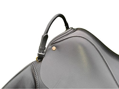 Hunters Saddlery Leather Grab Strap for English Equestrian Saddle - Safety Handle for Horse Riding Balance (Black) - Image 1