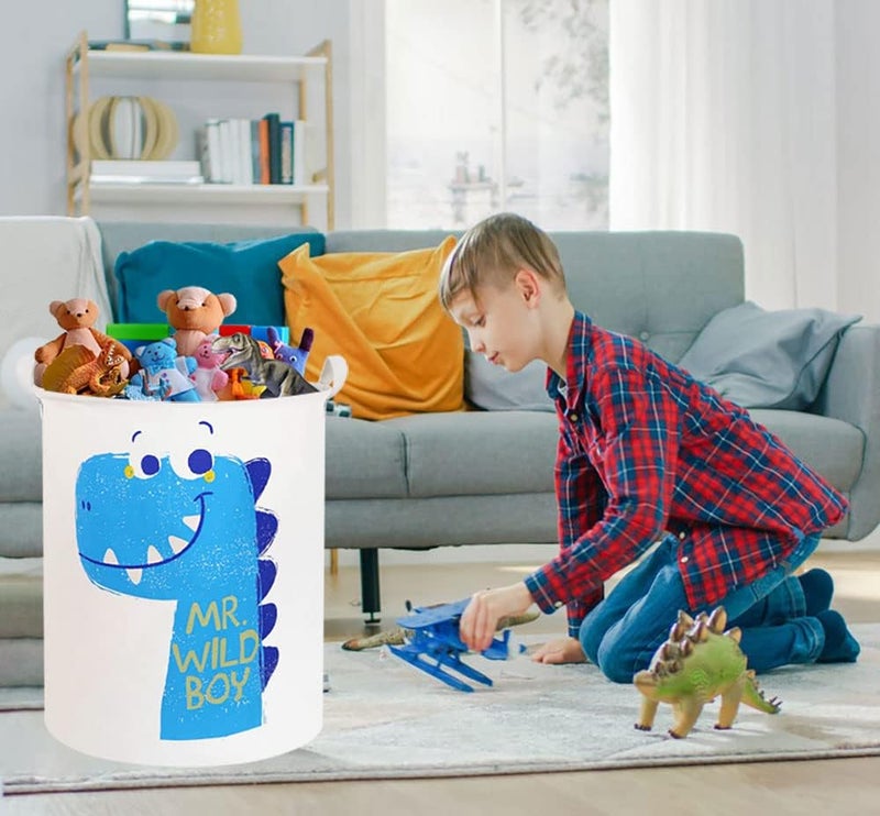HKEC 19.7" Dinosaur Laundry Basket,Kids Toys Storage Bin for Bedroom,Waterproof Baby Clothes Hamper with Handles,Collapsible Nursery Hamper,Gift Baskets(Dinosaur) - Image 5