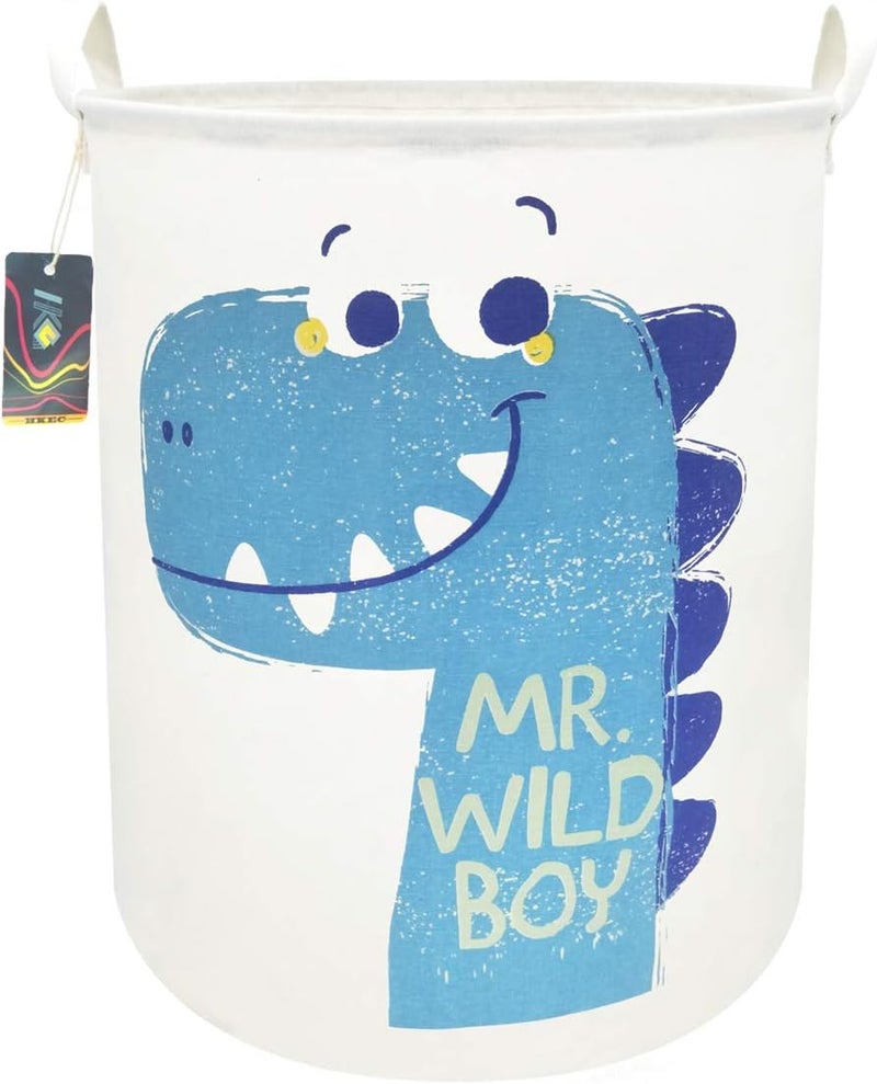 HKEC 19.7" Dinosaur Laundry Basket,Kids Toys Storage Bin for Bedroom,Waterproof Baby Clothes Hamper with Handles,Collapsible Nursery Hamper,Gift Baskets(Dinosaur) - Image 1