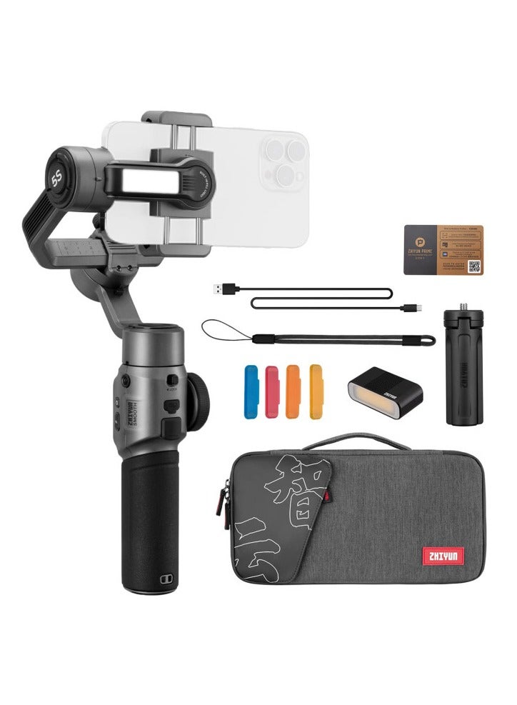 Zhiyun Smooth 5s COMBO with Inbuilt Light 3-Axis Gimbal Focus Pull & Zoom Capability Handheld Gimbal Stabilizer for Smartphone - Image 1