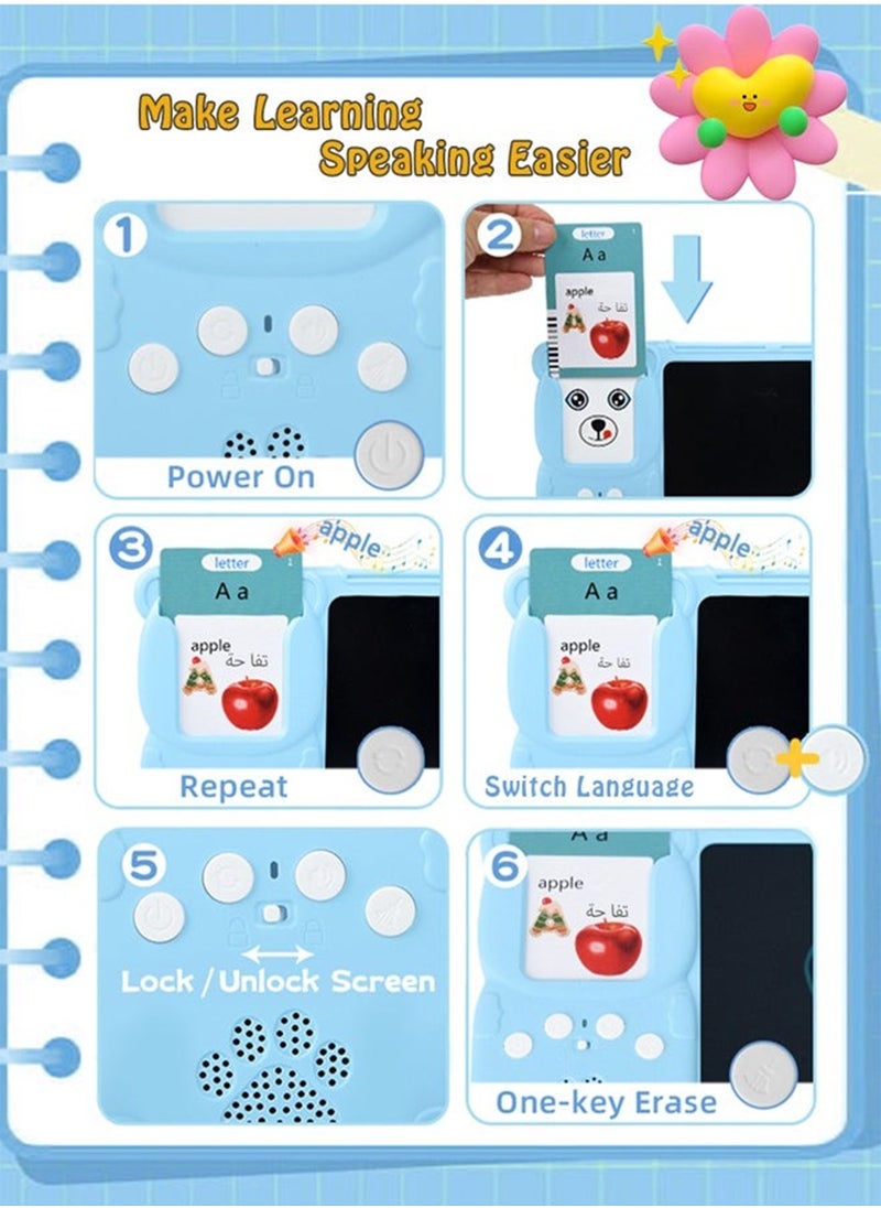 Talking Audio Flashcards Toy Bilingual English Arabic Learning 112 Pieces Cards 224 Flashcards Words with Writing Pad Early Educational Toys for your Babies Kids and Toddlers Preschool Learning for  - Image 5