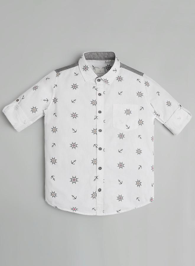 Infinity Kids Nautical Print Cotton Shirt - Image 2